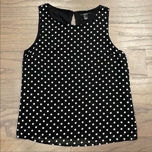 Forever 21 Black and White Polka Dot Shell - Size S